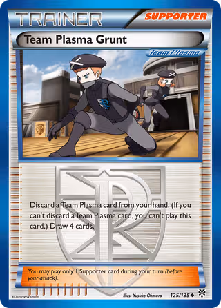Team Plasma Grunt 125/135 Pokemon card