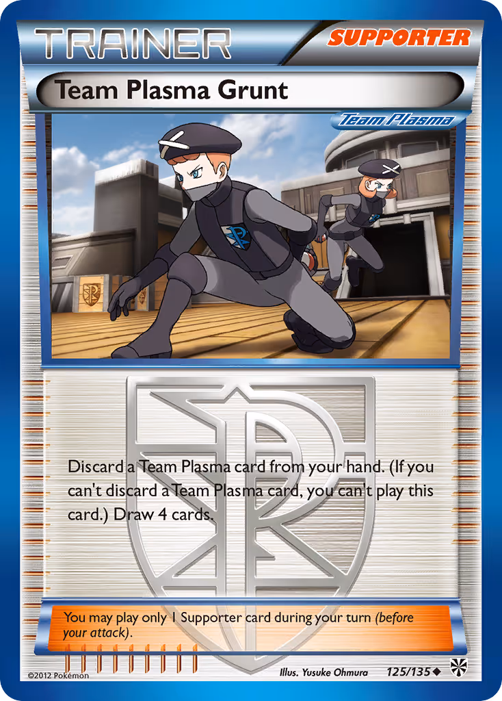 Team Plasma Grunt 125/135 Pokemon card