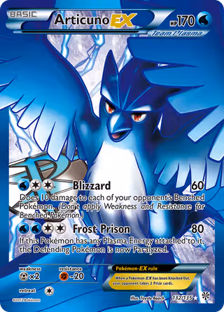 Articuno-EX 132/135 Pokemon card