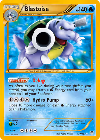 Blastoise 137/135 Pokemon card