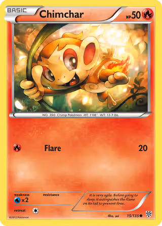Chimchar 15/135 Pokemon card