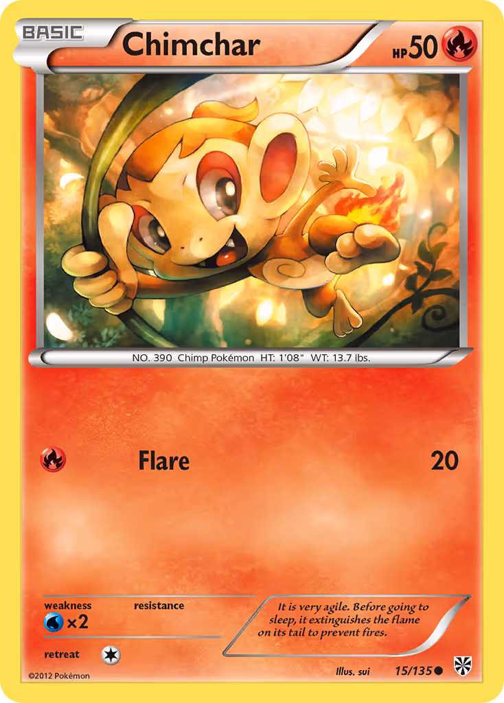 Chimchar 15/135 Pokemon card