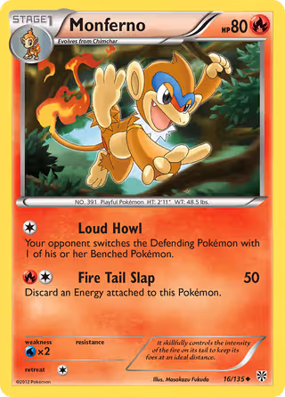 Monferno 16/135 Pokemon card