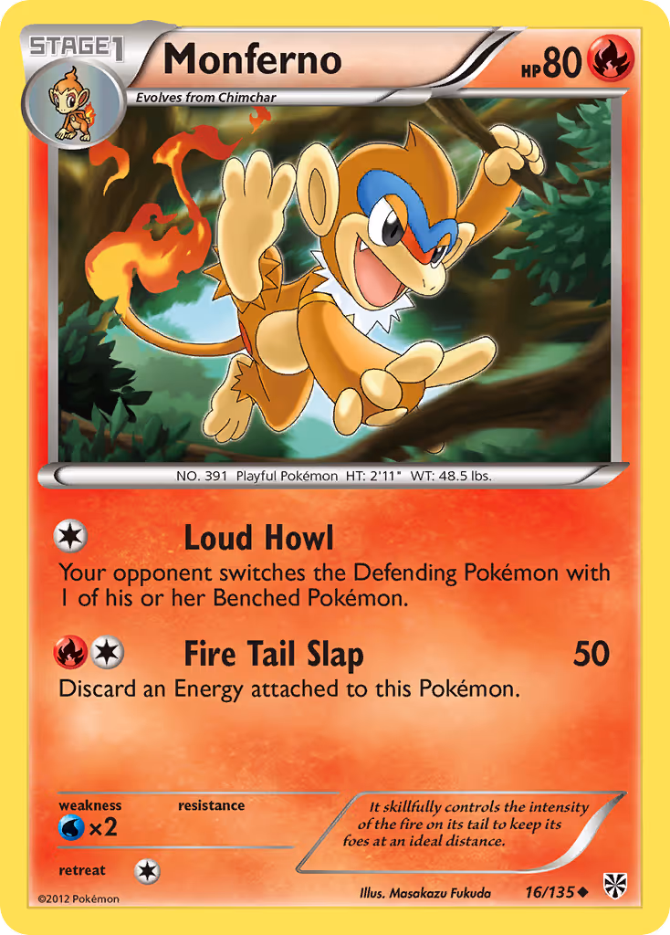 Monferno 16/135 Pokemon card