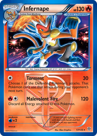 Infernape 17/135 Pokemon card