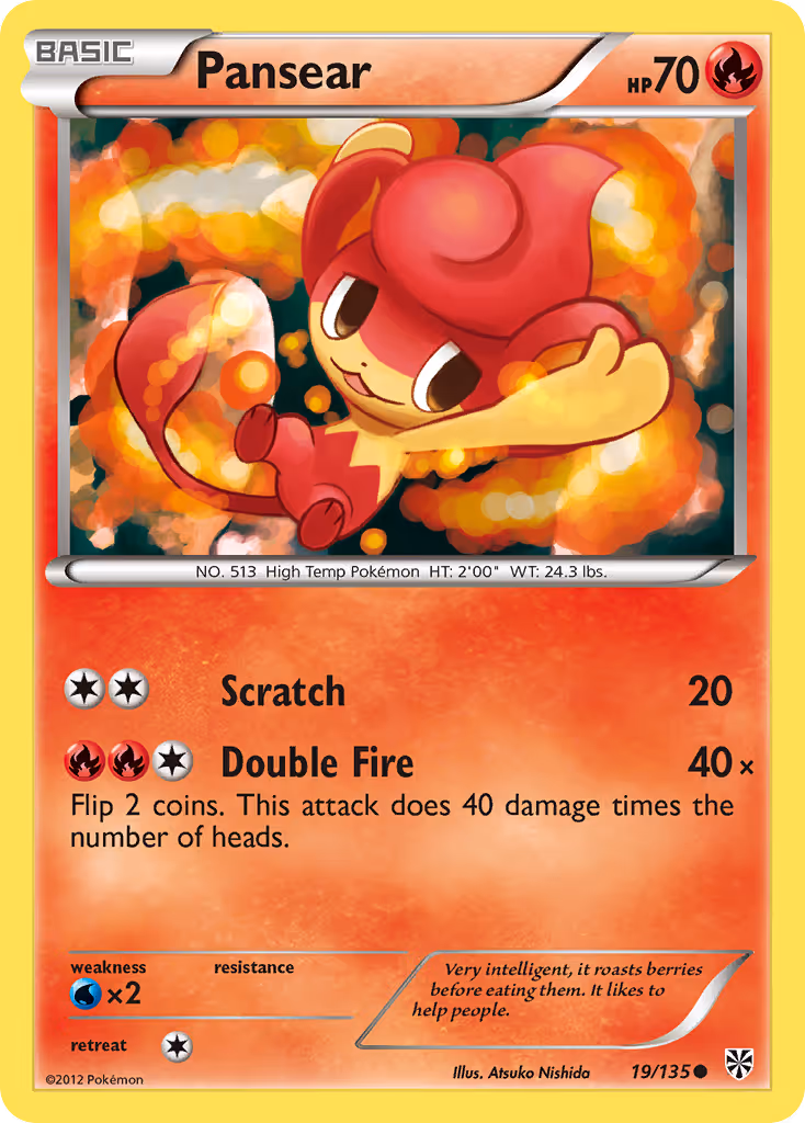 Pansear 19/135 Pokemon card