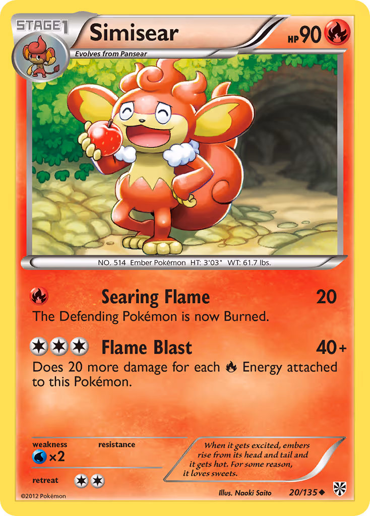 Simisear 20/135 Pokemon card