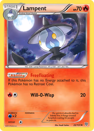 Lampent 22/135 Pokemon card