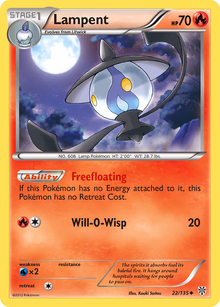 Lampent 22/135 Pokemon card