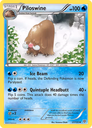 Piloswine 27/135 Pokemon card