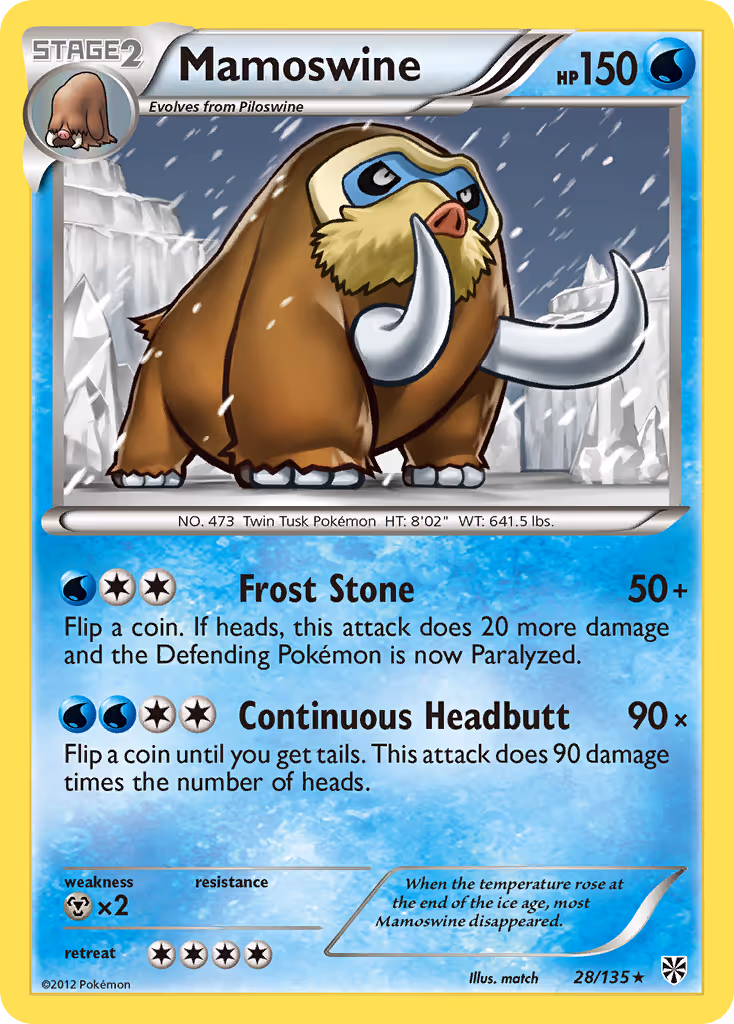 Mamoswine 28/135 Pokemon card