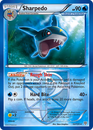 Sharpedo 33/135 Pokemon card