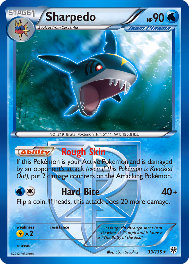 Sharpedo 33/135 Pokemon card