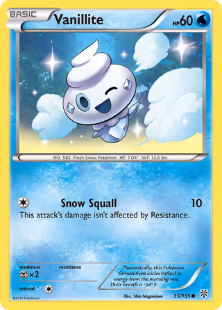 Vanillite 35/135 Pokemon card
