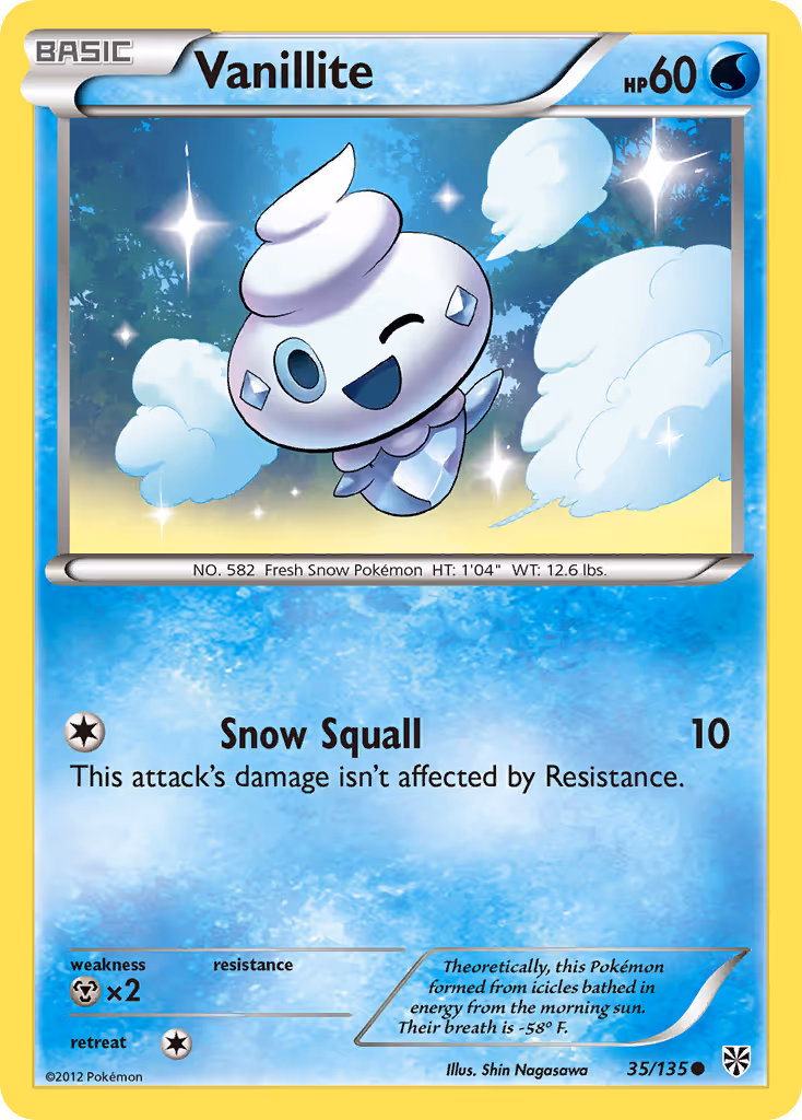 Vanillite 35/135 Pokemon card