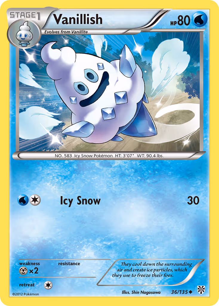 Vanillish 36/135 Pokemon card