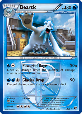 Beartic 41/135 Pokemon card