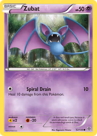 Zubat 52/135 Pokemon card