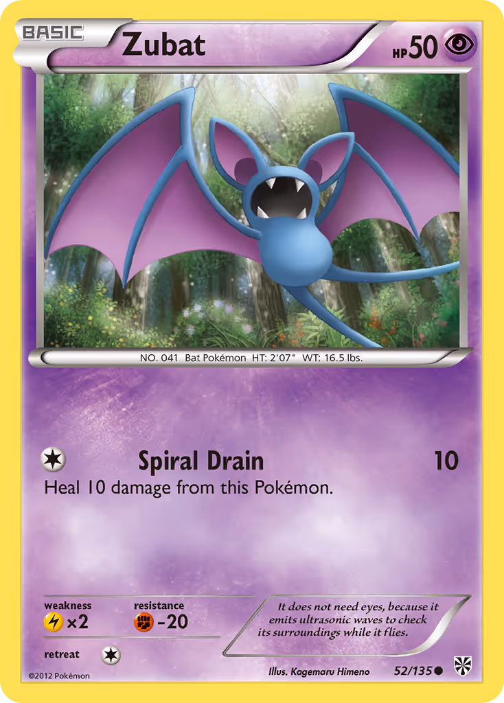 Zubat 52/135 Pokemon card