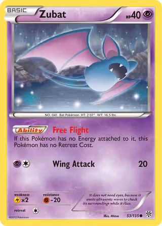 Zubat 53/135 Pokemon card