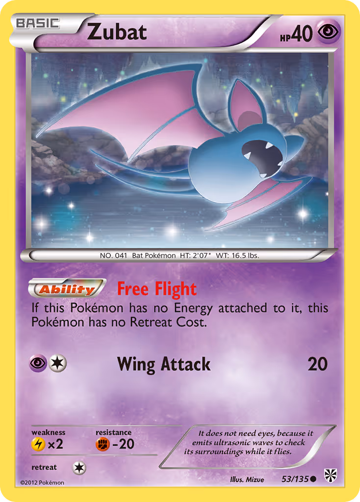 Zubat 53/135 Pokemon card