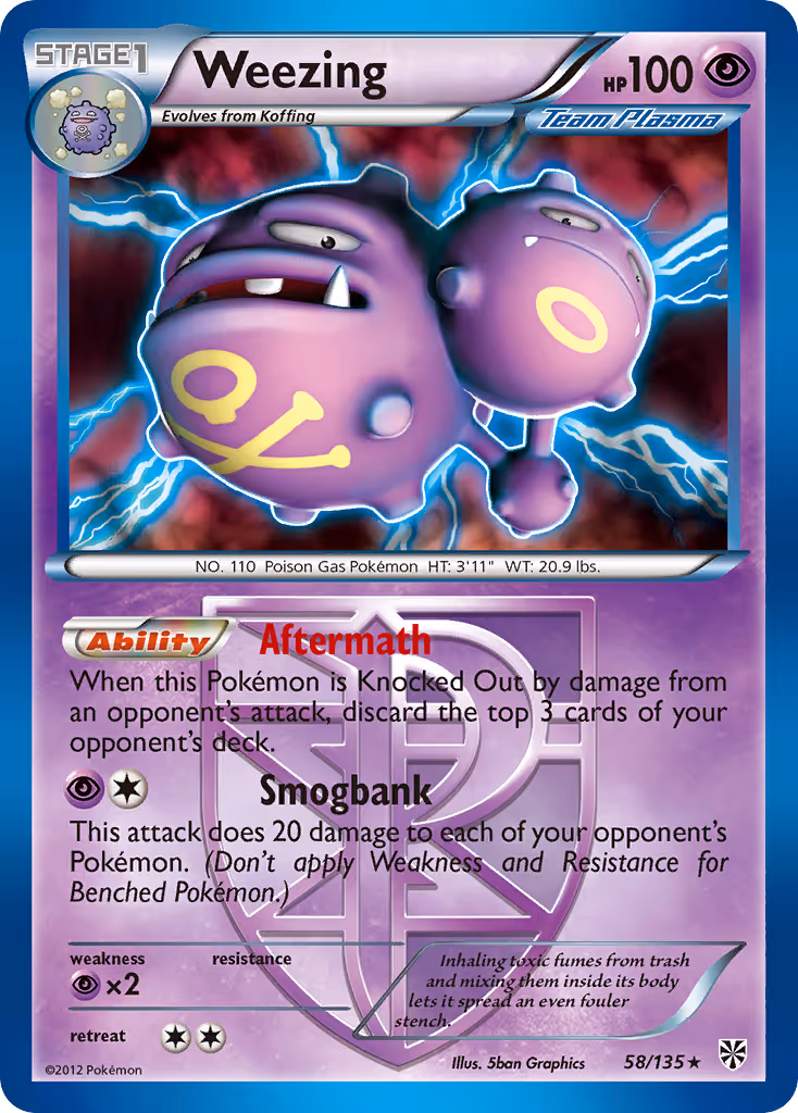 Weezing 58/135 Pokemon card