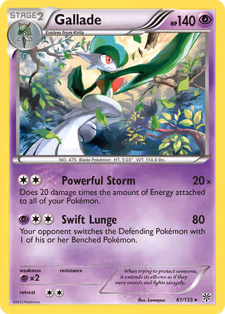 Gallade 61/135 Pokemon card