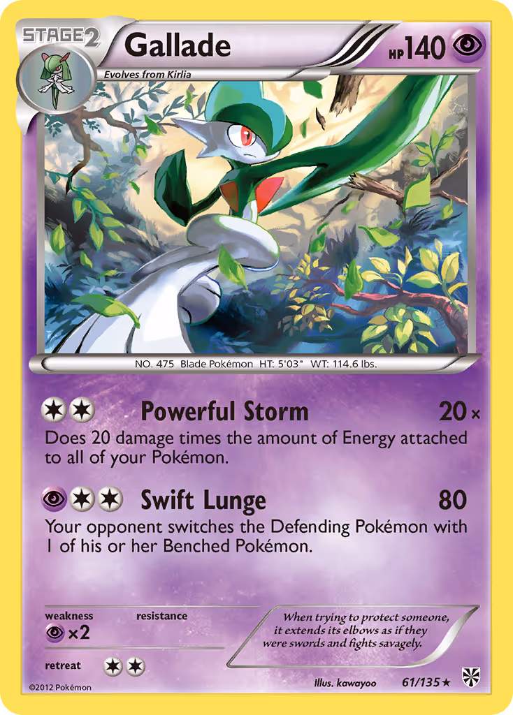 Gallade 61/135 Pokemon card