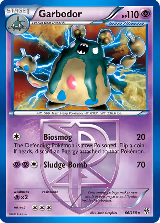 Garbodor 66/135 Pokemon card