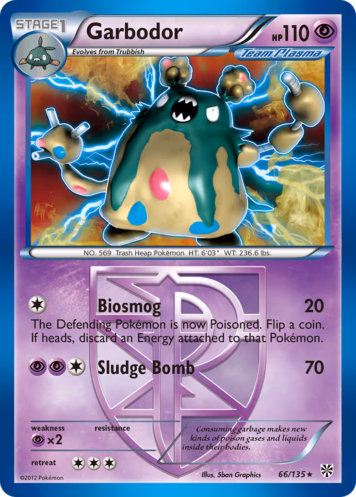Garbodor 66/135 Pokemon card