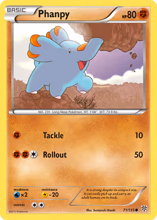 Phanpy 71/135 Pokemon card