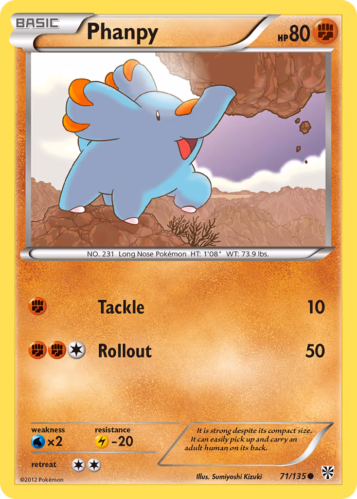 Phanpy 71/135 Pokemon card