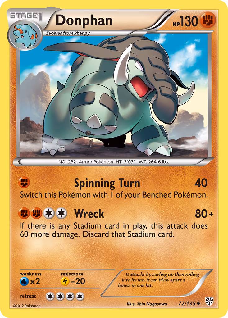 Donphan 72/135 Pokemon card