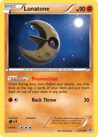 Lunatone 73/135 Pokemon card
