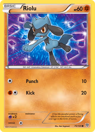 Riolu 75/135 Pokemon card
