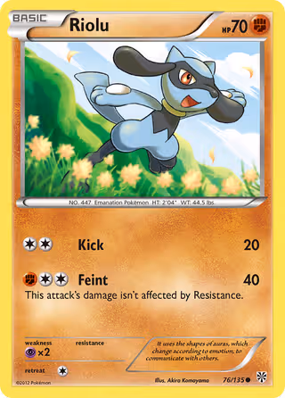 Riolu 76/135 Pokemon card