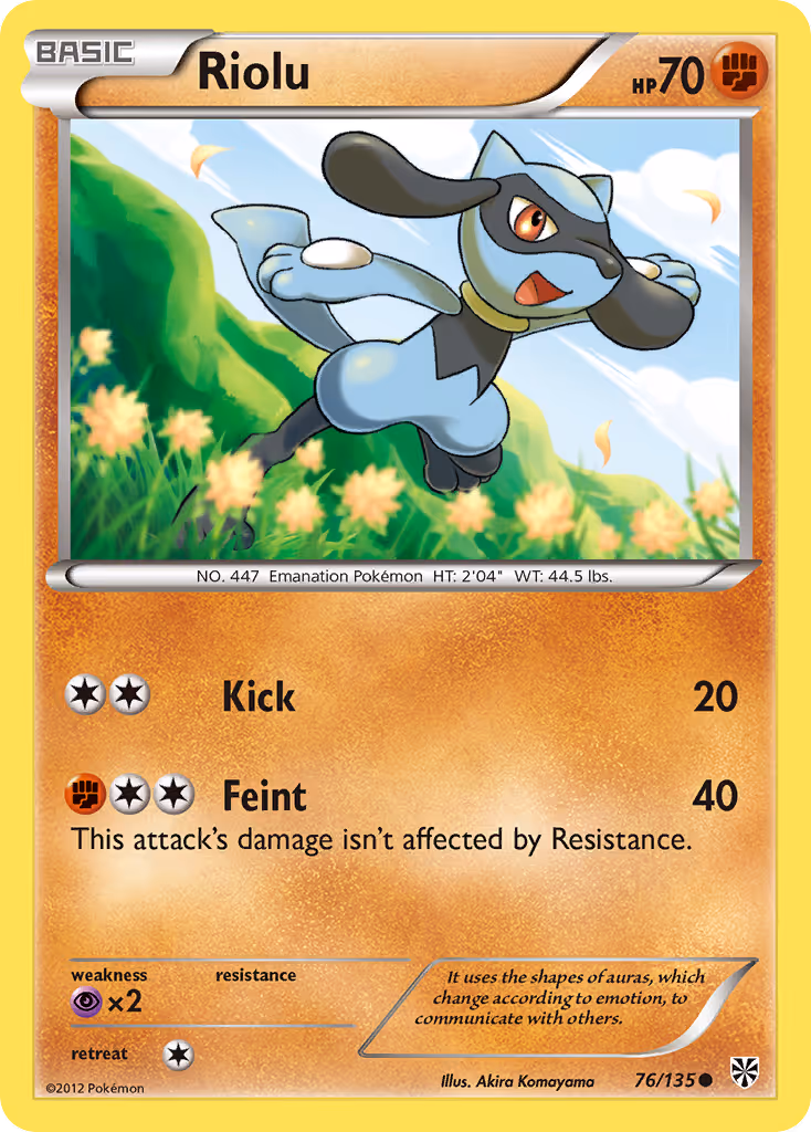 Riolu 76/135 Pokemon card