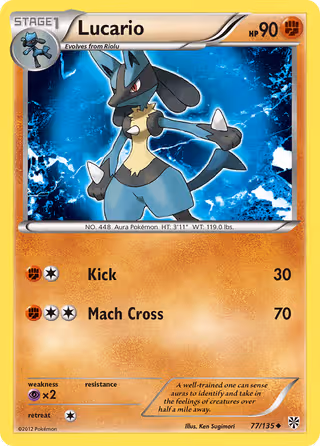 Lucario 77/135 Pokemon card