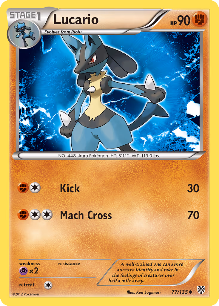 Lucario 77/135 Pokemon card