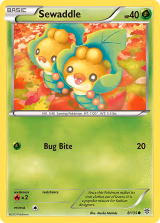 Sewaddle 8/135 Pokemon card