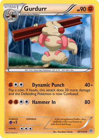 Gurdurr 80/135 Pokemon card