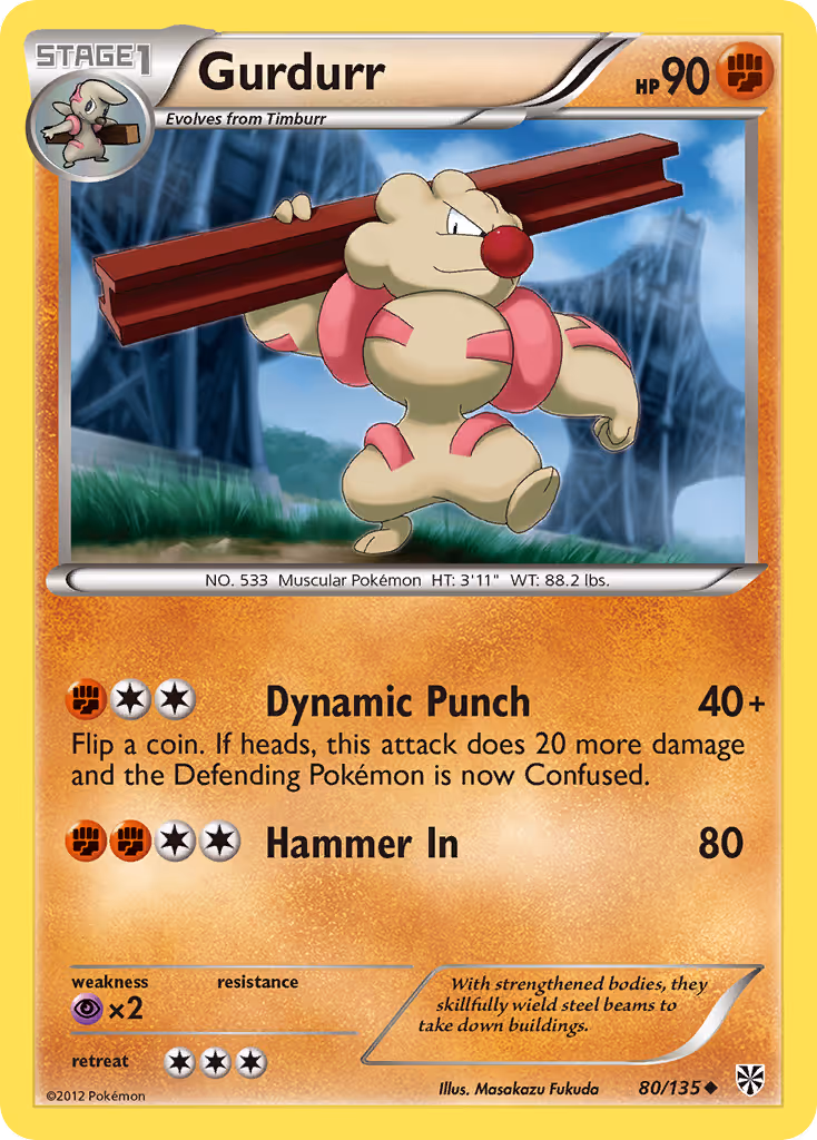 Gurdurr 80/135 Pokemon card