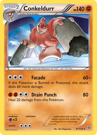 Conkeldurr 81/135 Pokemon card