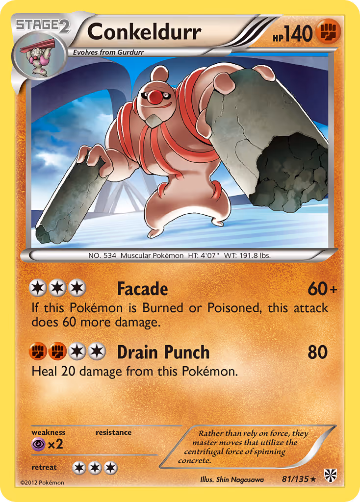 Conkeldurr 81/135 Pokemon card