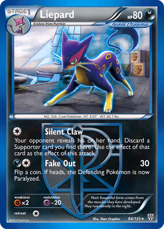 Liepard 84/135 Pokemon card