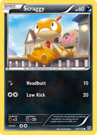 Scraggy 85/135 Pokemon card