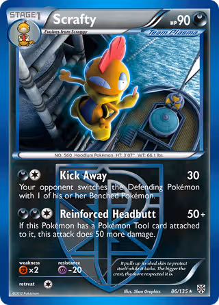 Scrafty 86/135 Pokemon card