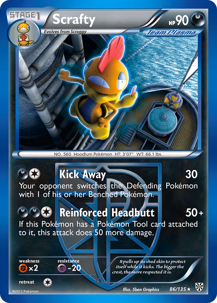 Scrafty 86/135 Pokemon card