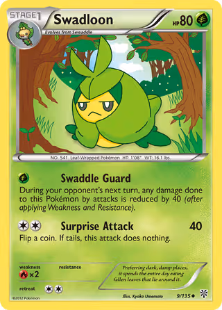 Swadloon 9/135 Pokemon card