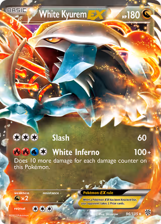 White Kyurem-EX 96/135 Pokemon card